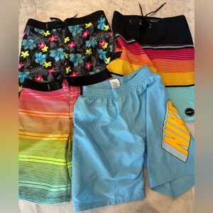 Nike, Hurley and O’Neill Board Shorts Set, Boys, Sizes 26 and Youth L